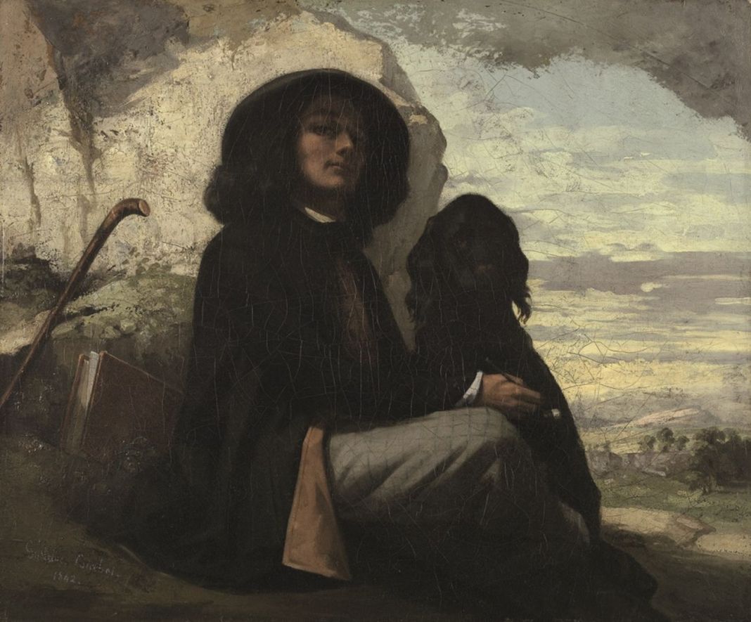 Gustave-Courbet-Autoritratto-con-il-cane-nero-1842.-ecomarche